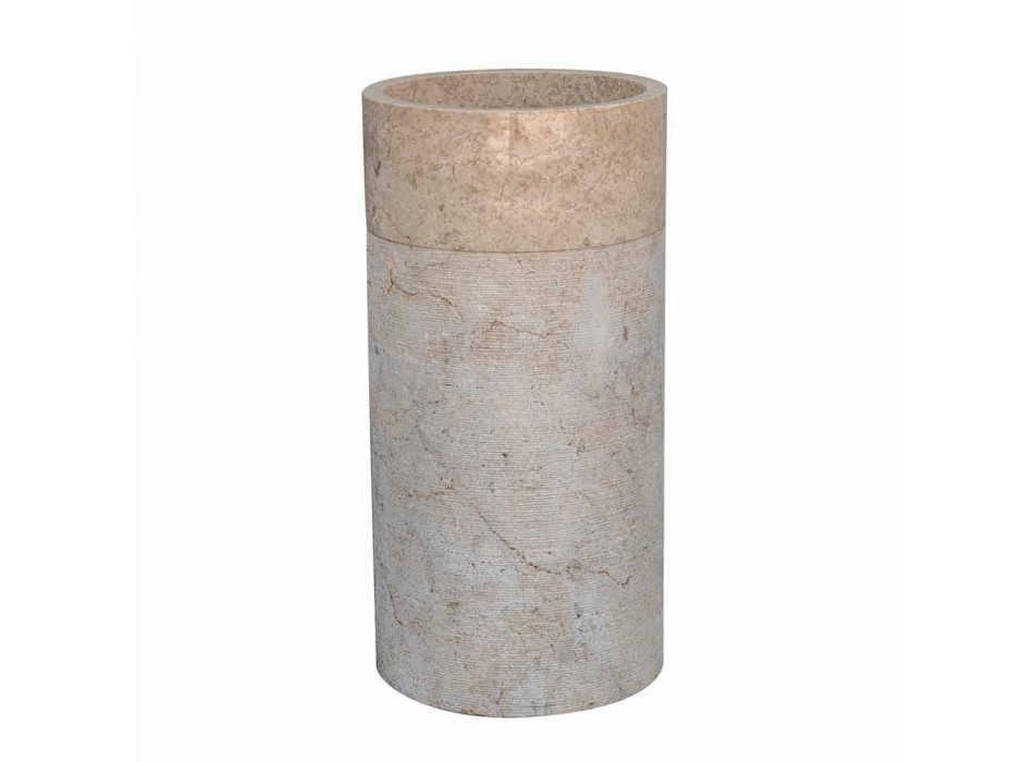 Fristående tvättställ i marmor elfenben Cylindrisk form - Cremino Viadurini