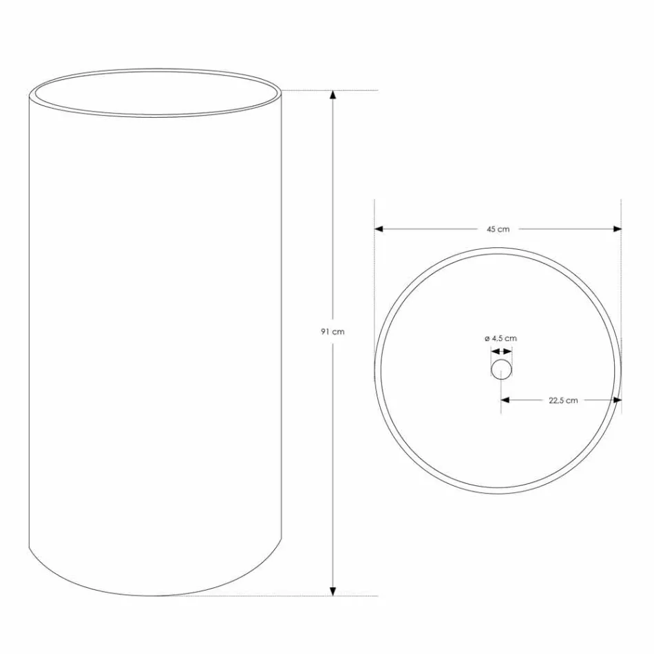 Fristående handfat i badrum i vitt harts med cylindrisk form - Libertine Viadurini