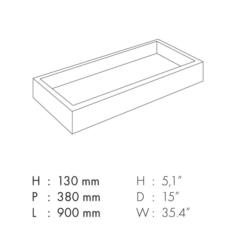 Badrumstvättställ i marmoreffekt Porslin Stengods Tillverkat i Italien - Ludmilla Viadurini