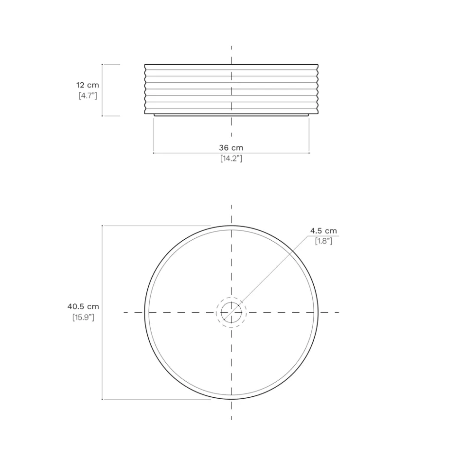 Handfat i handsvarvat porslinsstengods Made in Italy - Dart Viadurini