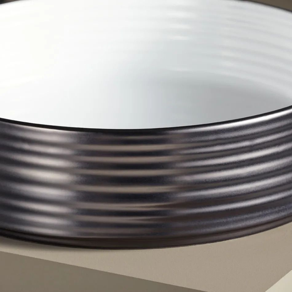 Handfat i handsvarvat porslinsstengods Made in Italy - Dart Viadurini