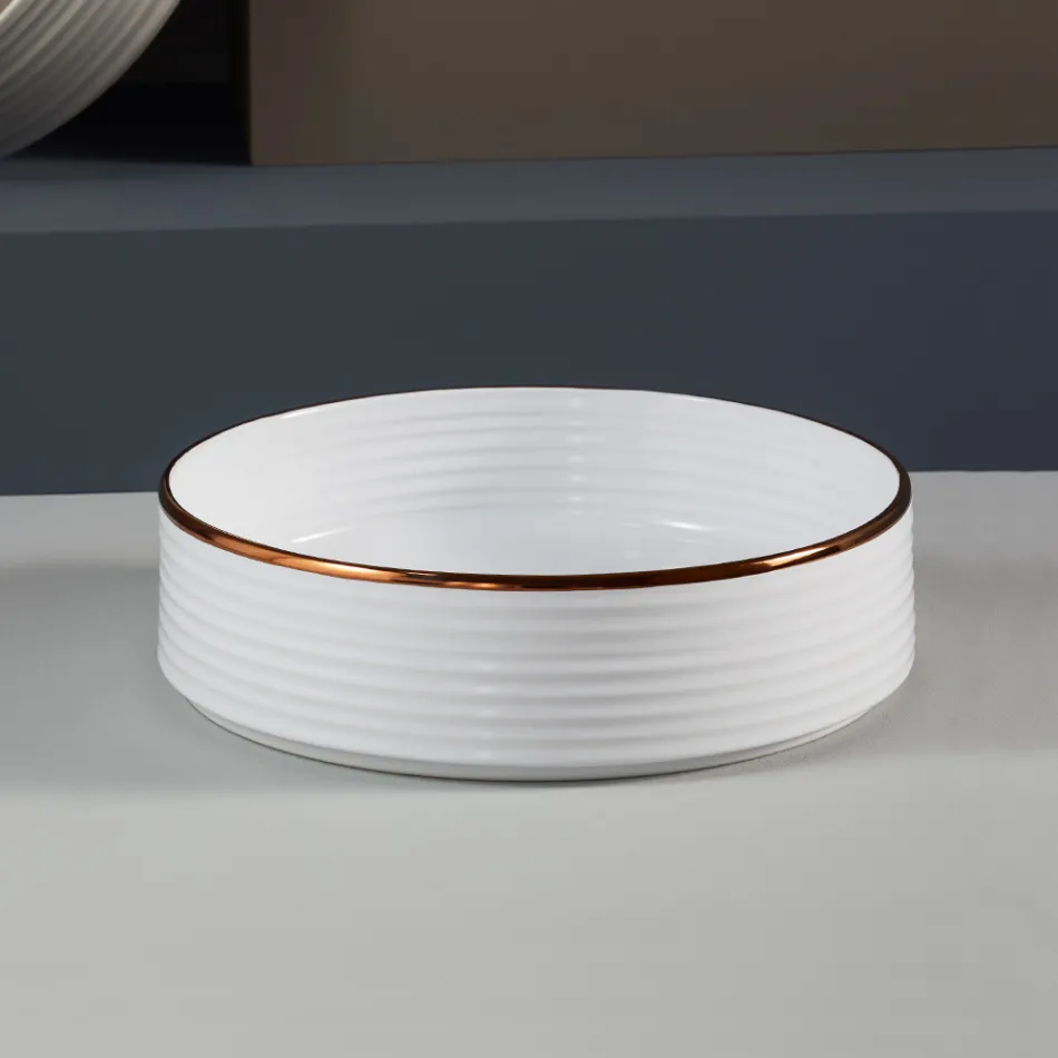 Handfat i handsvarvat porslinsstengods Made in Italy - Dart Viadurini