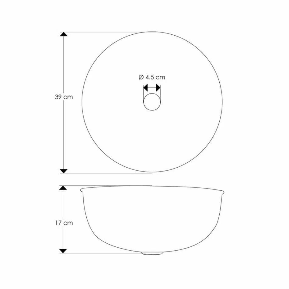 Runt tvättställ för bänkskiva i hamrad krom mässing - diamant Viadurini