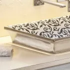 Semi-försänkta badrumsfat dekorerad med hand i eldlera gjord Italien, Guido Viadurini