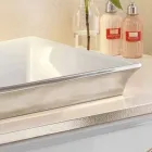 Halvhålt badrumssänk i eldlera och platina gjord i Italien, Guido Viadurini