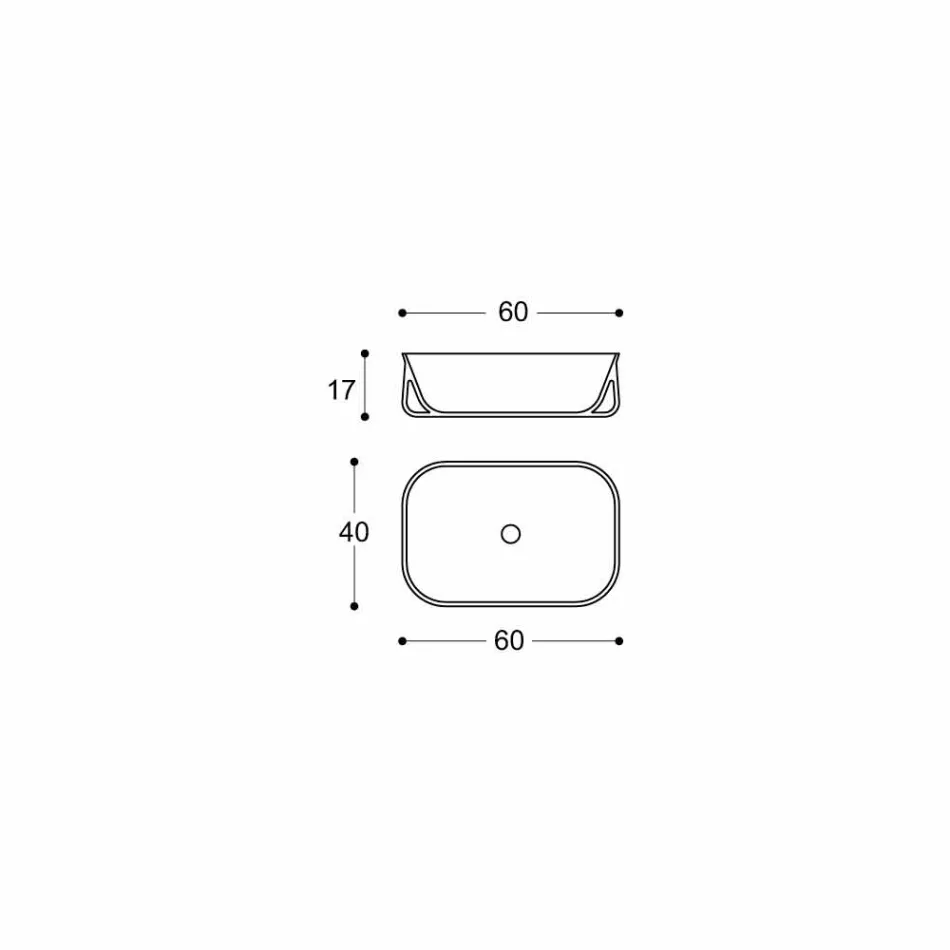 Bänkskiva i modern design rektangulär vit badrumshandfat - Tulyp2 Viadurini