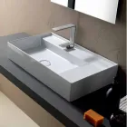 Tvättställ keramiska stöd modern design made in Italy Sun 65x40 cm Viadurini