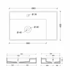Tvättställ keramiska stöd modern design made in Italy Sun 65x40 cm Viadurini