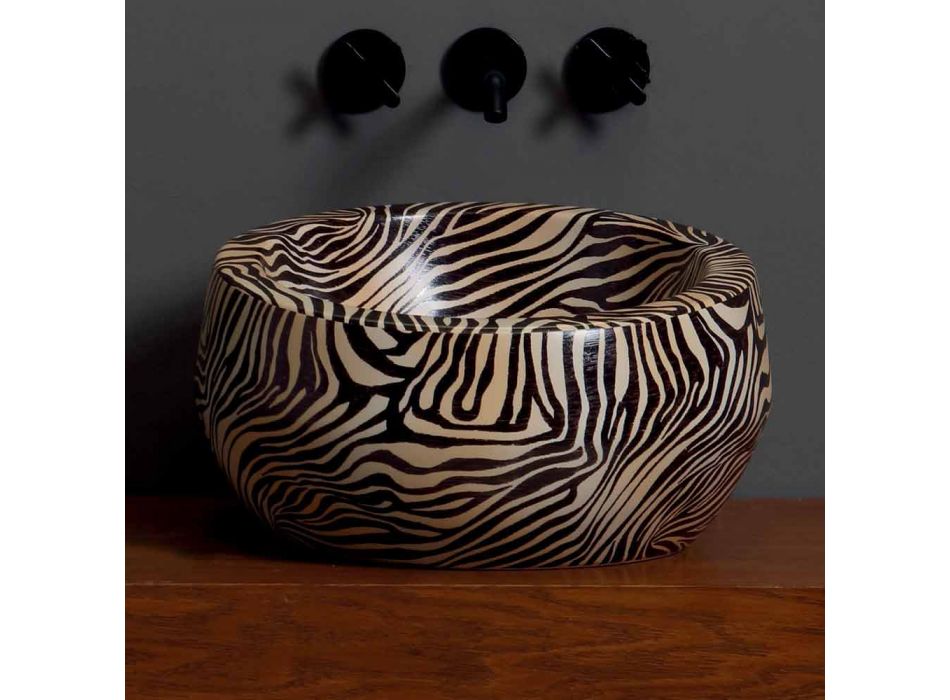 Modernt keramiskt handfat av bänkskivan tillverkad i Italien av Elisa Viadurini
