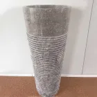 Konisk kolonn handfat i natursten Iga, unikt stycke Viadurini