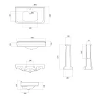 Kolumnkonsol Tvättställ i vit keramik Tillverkad i Italien - Wollie Viadurini