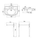 Konsol Tvättställ med dubbel keramisk skål, Made in Italy Vintage - Paulina Viadurini