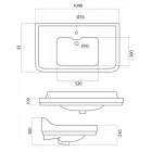 Konsol tvättställ i vit keramik av klassisk italiensk design, Swami Viadurini