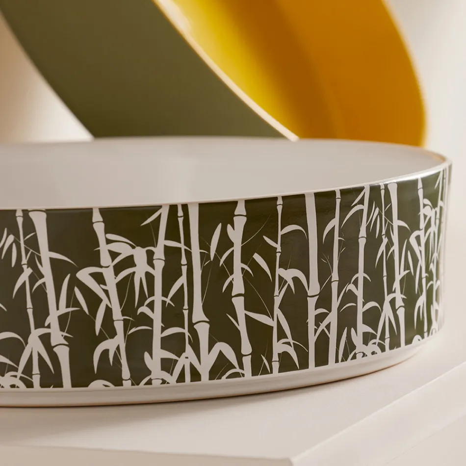 Bänkskiva tvättställ för badrummet i porslinsstengods tillverkat i Italien - kuvert Viadurini