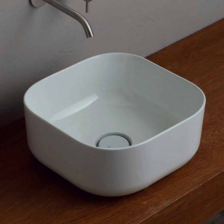 Sink gjord av keramik 37x37cm Italien Star gjort, modern design Viadurini