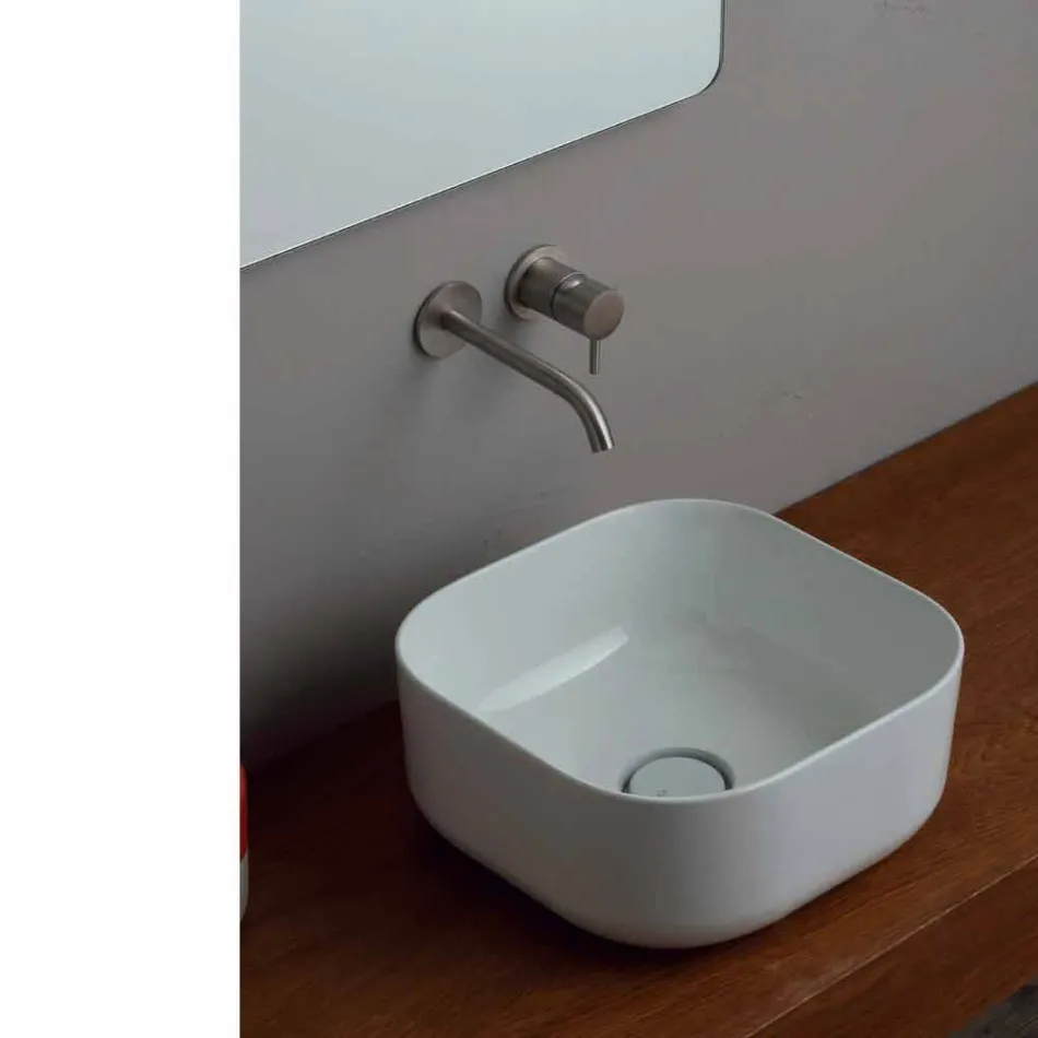 Sink gjord av keramik 37x37cm Italien Star gjort, modern design Viadurini