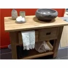 Handfat bänkskiva i modern flod natursten - Aurea Viadurini