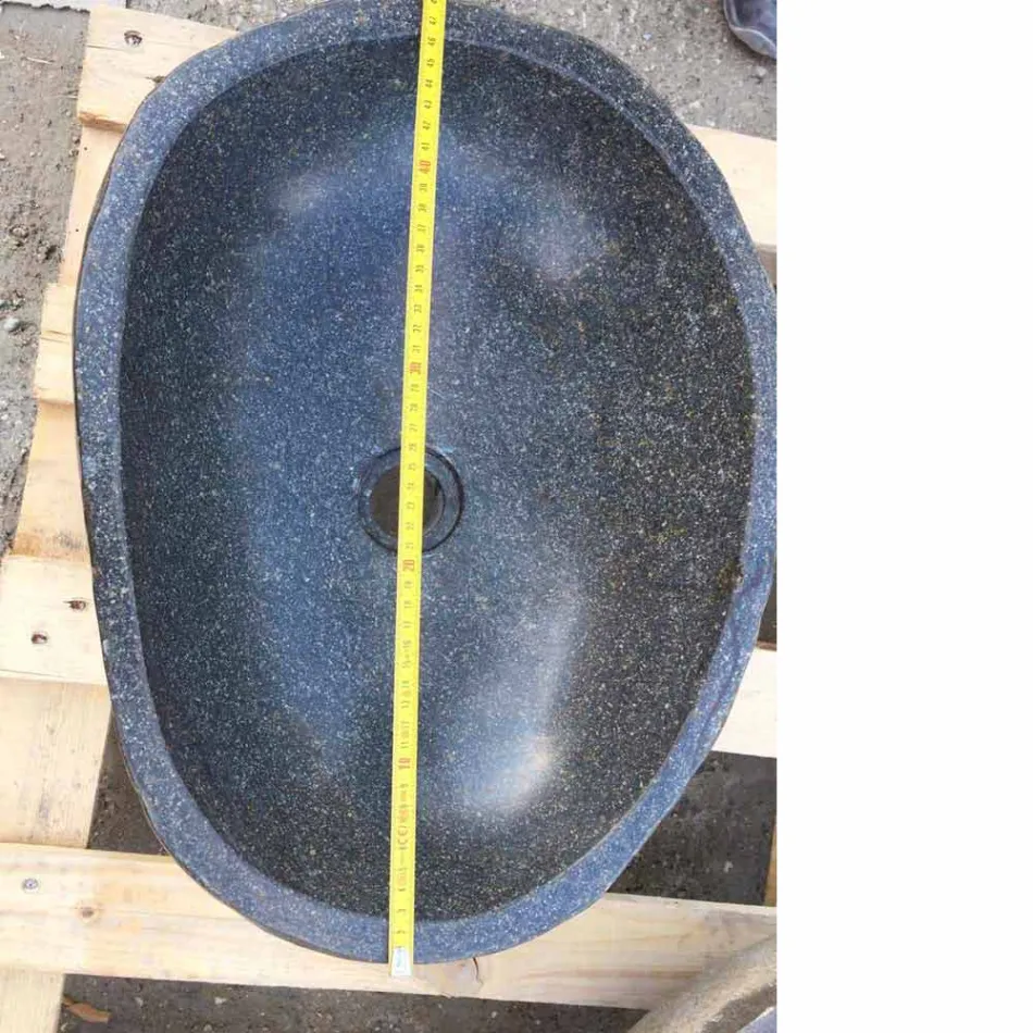 Handfat bänkskiva i modern flod natursten - Aurea Viadurini