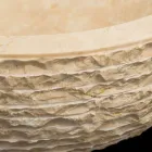 Vit bänkskål tvättställ av naturlig Finn sten, unikt stycke Viadurini