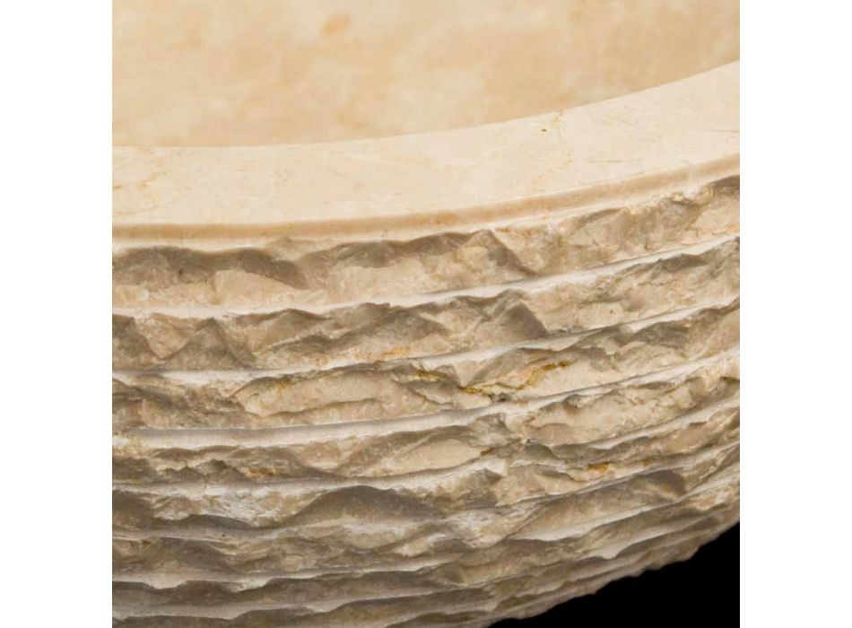 Vit bänkskål tvättställ av naturlig Finn sten, unikt stycke Viadurini