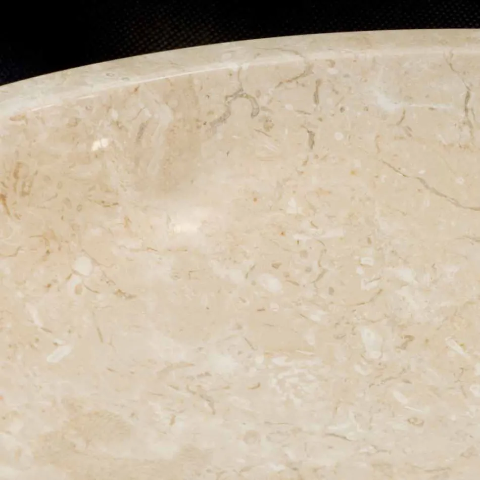 Vit diskbänk tvättställ i Ziva natursten, unikt stycke Viadurini