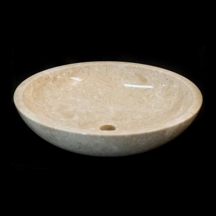 Vit diskbänk tvättställ i Ziva natursten, unikt stycke Viadurini