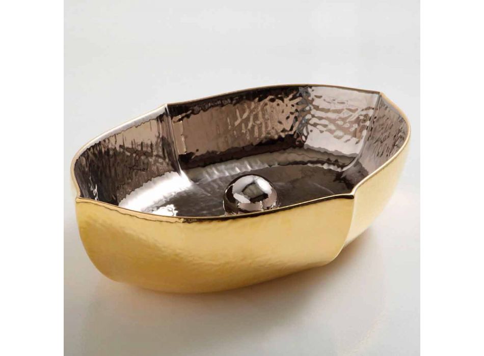 Countertop keramiska och guld bänkskivan gjord i Italien Oscar design Viadurini