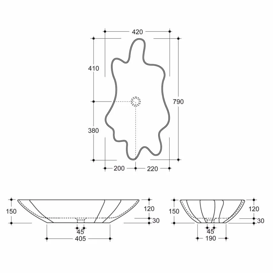 Countertop design keramiskt vitguld tvättställ gjord i Italien Rayan Viadurini