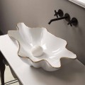 Countertop design keramiskt vitguld tvättställ gjord i Italien Rayan