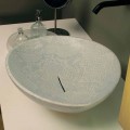 Vita keramiska snakeskin design diskbänk tvättställ gjorde Italien Djur