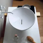 Trendig design keramisk handfat tillverkad i Italien Viadurini