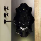 Countertop tvättställ i svart och guld keramik design gjord i Italien Cubo Viadurini