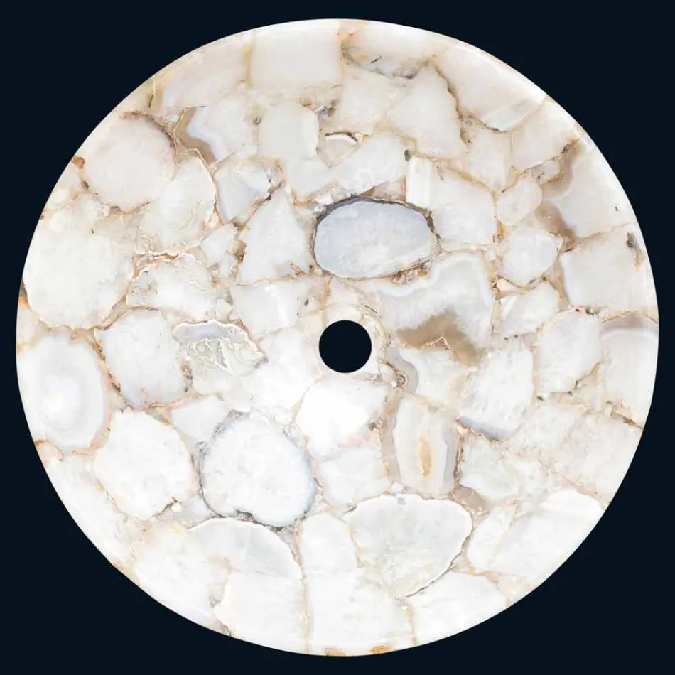 Handfat utformning support kristallint sten Poncho Viadurini