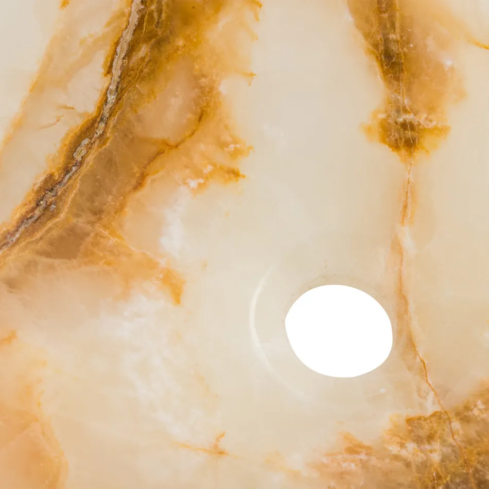 Design tvättställ i Lana onyxsten, handgjorda Viadurini