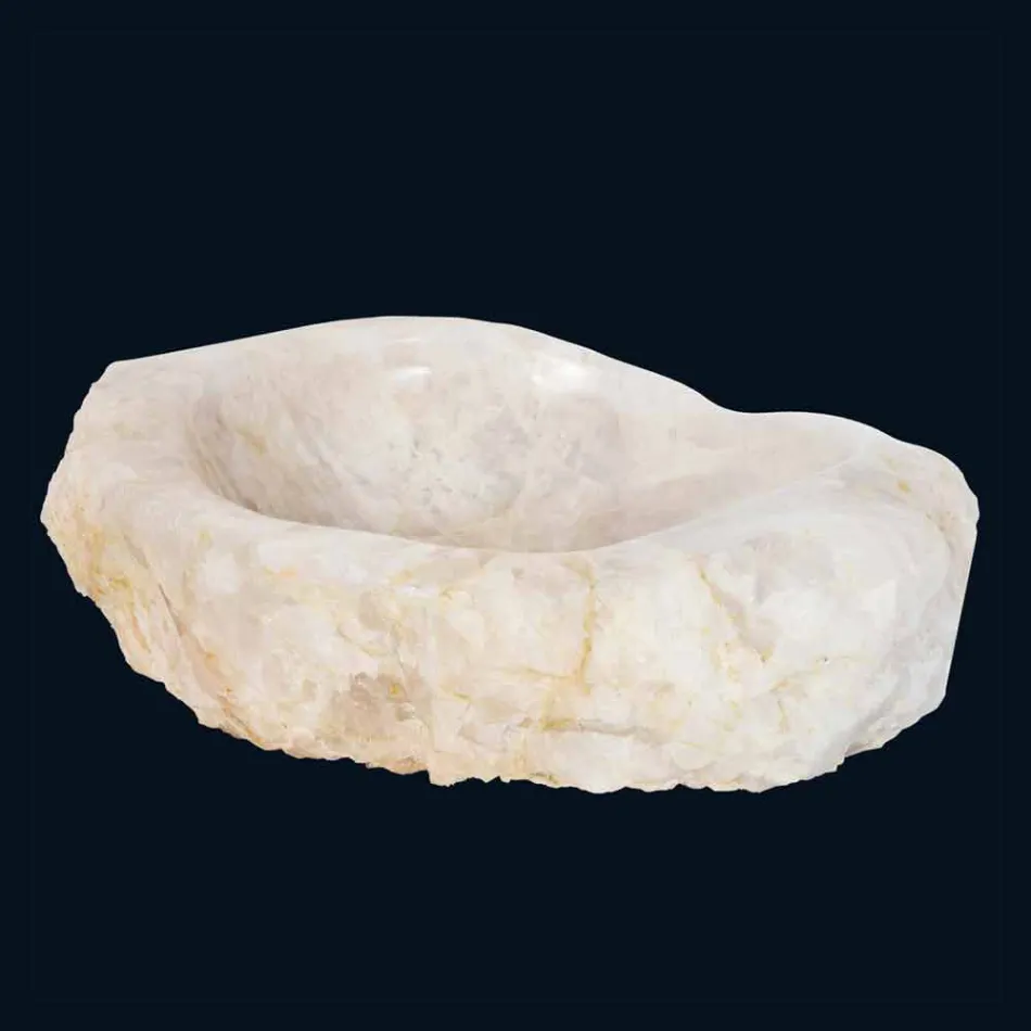 Handfat kvartskristall designsupport Iva, handgjorda Viadurini