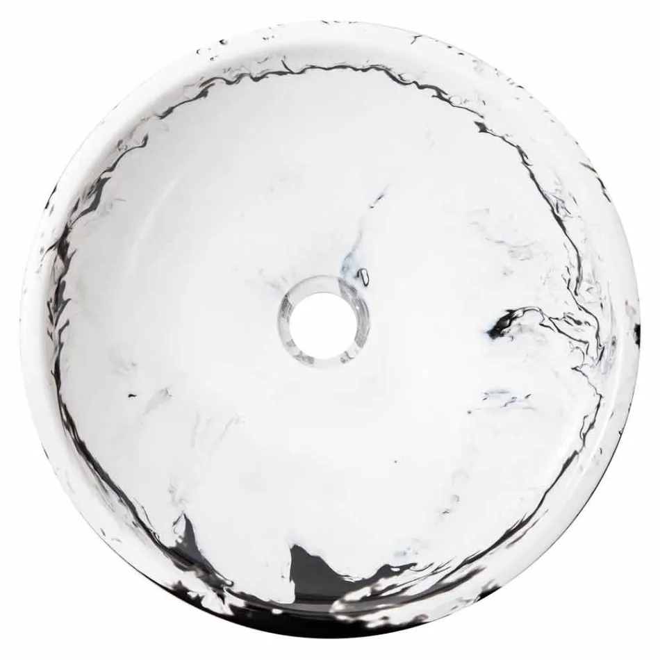 Rund design diskbänk tvättställ i harts, Bussoleno Viadurini