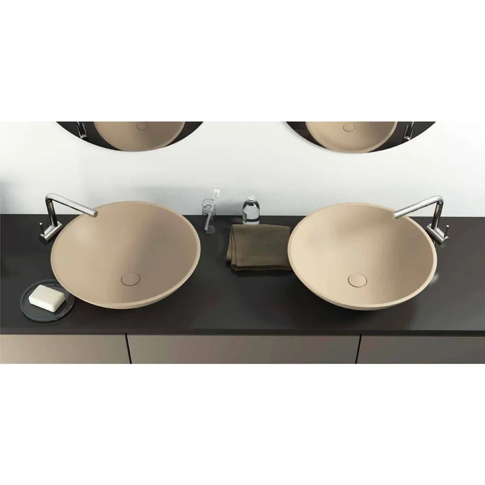 Modernt cirkulärt frittstående handfat tillverkat i Italien, Donnas Viadurini