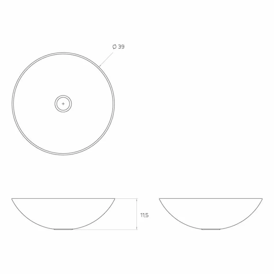 Modernt cirkulärt frittstående handfat tillverkat i Italien, Donnas Viadurini