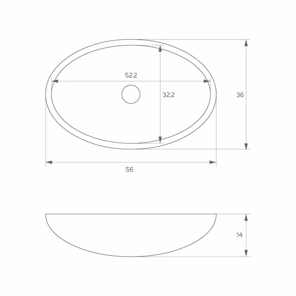 Ovala fristående tvättställ som tillverkas i Italien, Frascati Viadurini