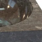 Kvadratisk grått handfat i natursten Jiny Viadurini