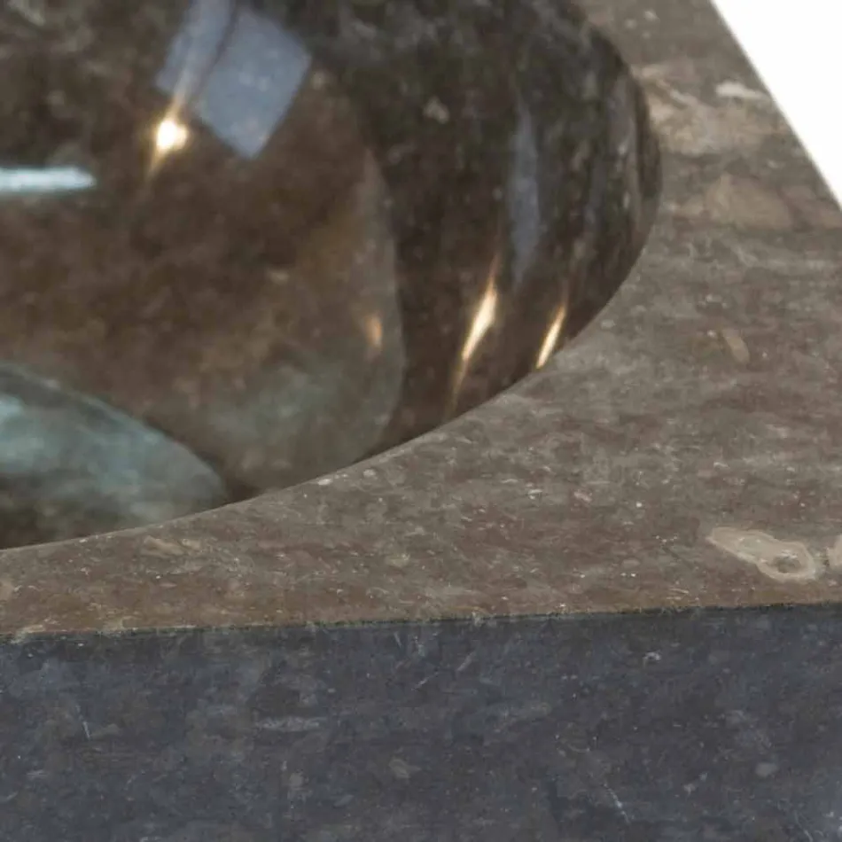 Kvadratisk grått handfat i natursten Jiny Viadurini