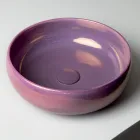 Raku lerdiskho med metallisk krakelerad lyster - Prisma Viadurini