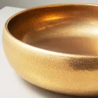 Handdrejad diskbänk i metallisk Raku-lera - Prisma Viadurini