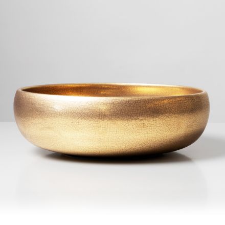 Handdrejad diskbänk i metallisk Raku-lera - Prisma Viadurini