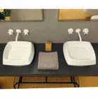 Bänkskivan i vit keramikdesign tillverkad i Italien Simon Viadurini