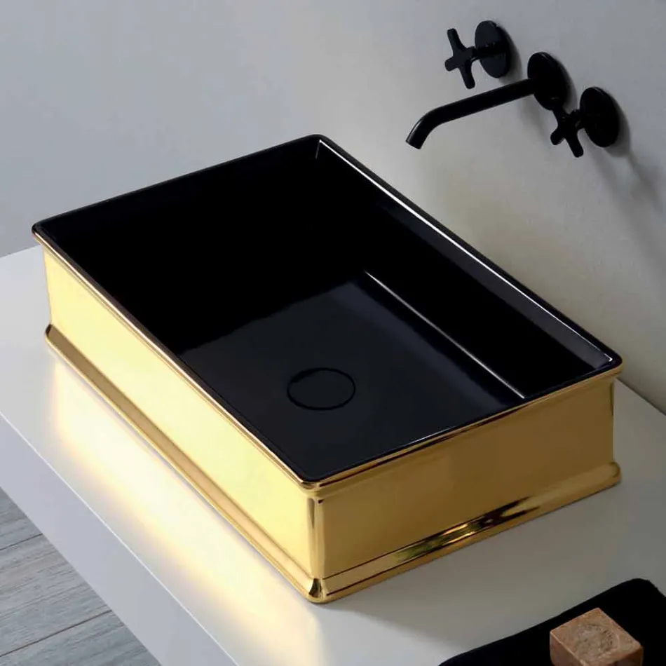 Tvåfärgade keramiska bänkskivor tillverkat i Italien av Debora Viadurini