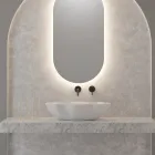 Bänkskiva tvättställ i färgad keramik olika ytbehandlingar L 65 cm - Kub Viadurini