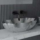 Bänkskiva tvättställ i färgad keramik olika ytbehandlingar L 65 cm - Kub Viadurini