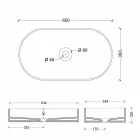 Handfat i modern design keramiska Sun gjorde Italien 65x35 cm Viadurini