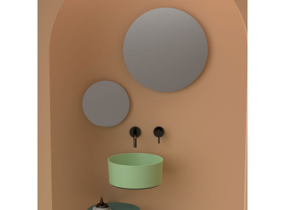 Bänkskiva keramiskt tvättställ med olika ytbehandlingar tillverkade i Italien - bollar Viadurini